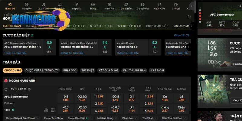 Sân chơi 188bet cực nổi tiếng với thể thao online